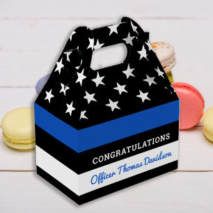 Police Graduation Party Custom Thin Blue Line Favour Box