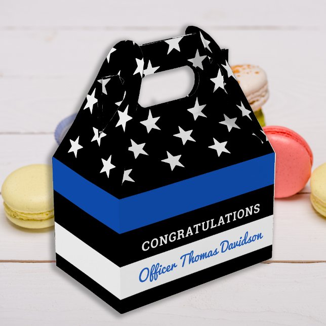 Police Graduation Party Custom Thin Blue Line Favour Box (Creator Uploaded)