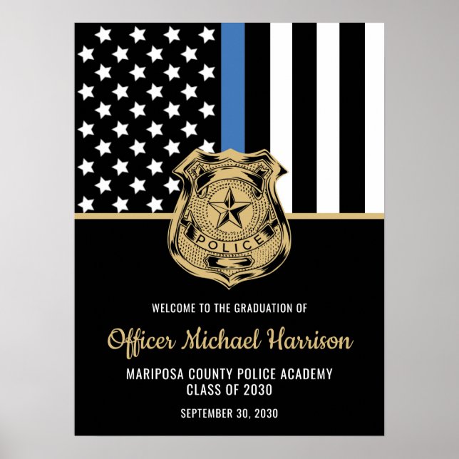 Police Graduation Party Law Enforcement Academy Poster (Front)