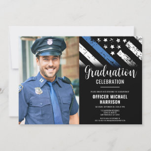 Police Graduation Party Law Enforcement Photo Invitation
