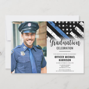 Police Graduation Party Law Enforcement Photo Invitation