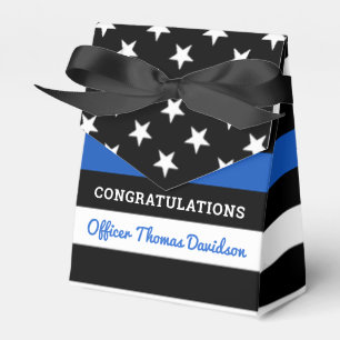 Police Graduation Party Personalise Thin Blue Line Favour Box