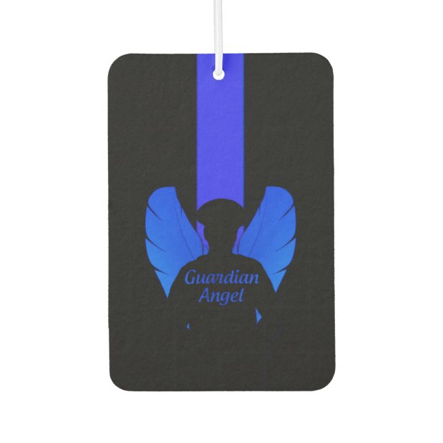 Police Guardian Angel Thin Blue Line Car Air Freshener (Front)