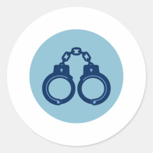 Police Handcuffs Sticker Thin Blue Line
