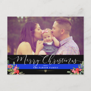 Police Happy Holidays   Christmas Custom Photo Holiday Postcard