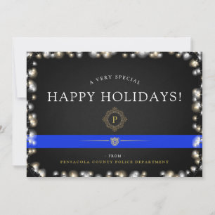 Police Happy Holidays   Christmas Style Custom Holiday Card
