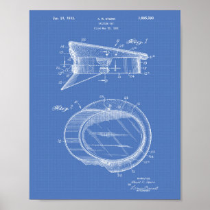 Police Hat 1933 Patent Art - Blueprint Poster