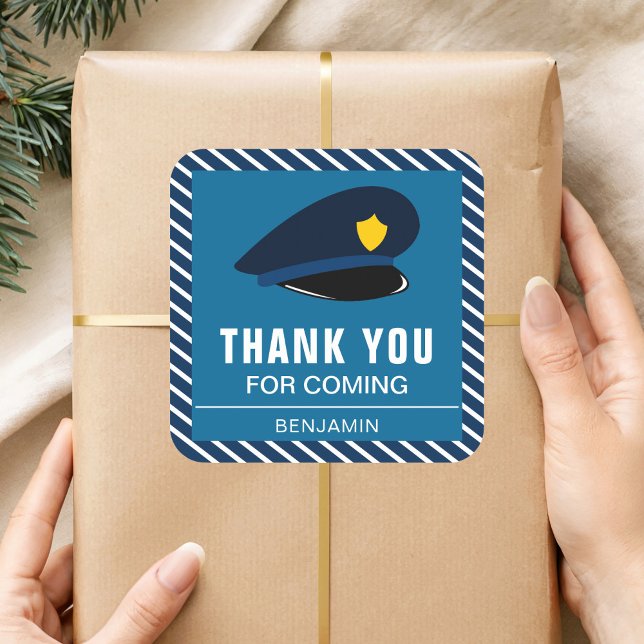 Police Hat Birthday Party Favour Sticker (Creator Uploaded)