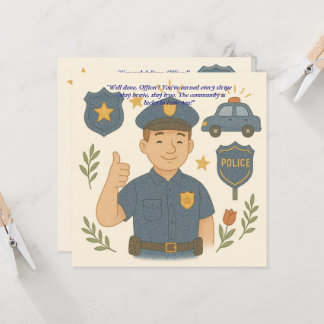 Police Hat Congratulations Card 
