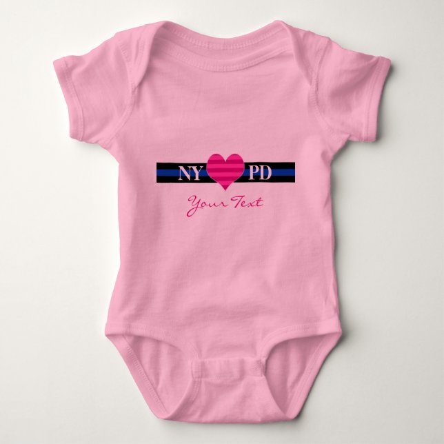 Police Heart Custom Text BABY Bodysuit (Front)