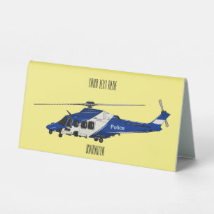 Police helicopter cartoon illustration
