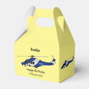 Police helicopter cartoon illustration favour box