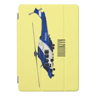 Police helicopter cartoon illustration  iPad pro cover