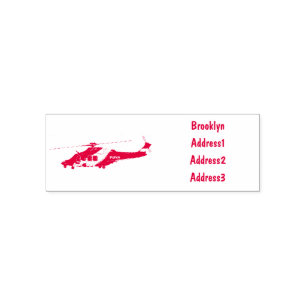 Police helicopter cartoon illustration self-inking stamp