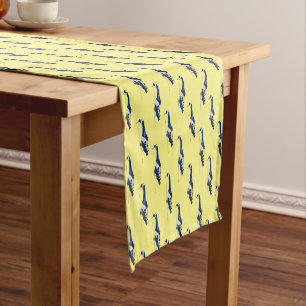 Police helicopter cartoon illustration short table runner