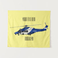 Police helicopter cartoon illustration