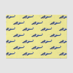 Police helicopter cartoon illustration tissue paper