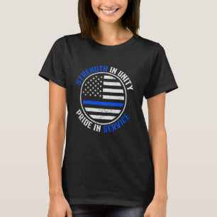 Police Honour The Line Respect Blue Flag Officer W T-Shirt