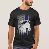 Police Horse Mounted Patrol American Flag