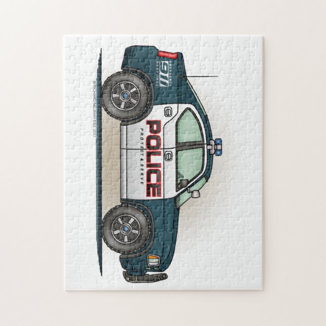 Police Interceptor Car Cop Car Jigsaw Puzzle (Vertical)