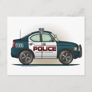 Police Interceptor Car Cop Car Postcard