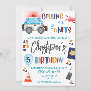 Police Invitation Birthday Party