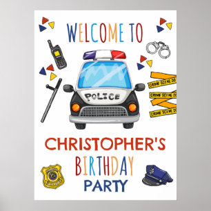 Police Invitation Birthday Party Poster
