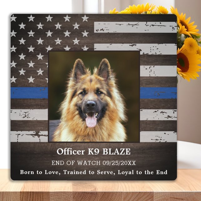 Police K9 Memorial Fallen Officer Police Dog Plaque (Creator Uploaded)