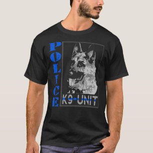 Police K 9 Unit Thin Blue Line Officer Dog German  T-Shirt