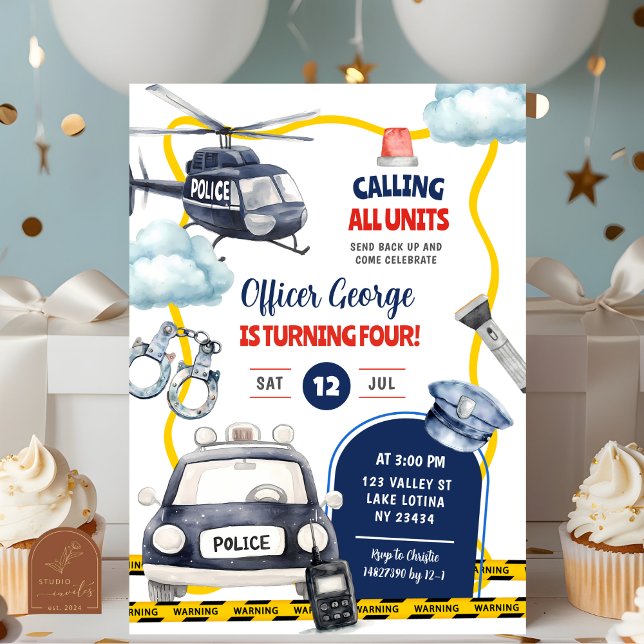 Police Kid's Birthday Invitation (Creator Uploaded)