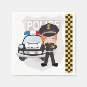 Police kids party napkin
