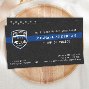 Police Law Enforcement Custom Logo Thin Blue Line  Business Card