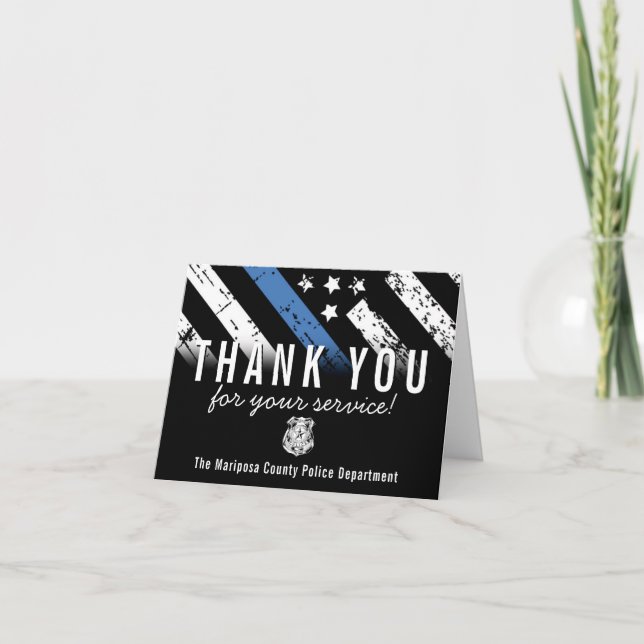 Police Law Enforcement Flag First Responder Thank You Card (Front)