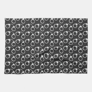 Police Law Enforcement Handcuff Patterned Tea Towel