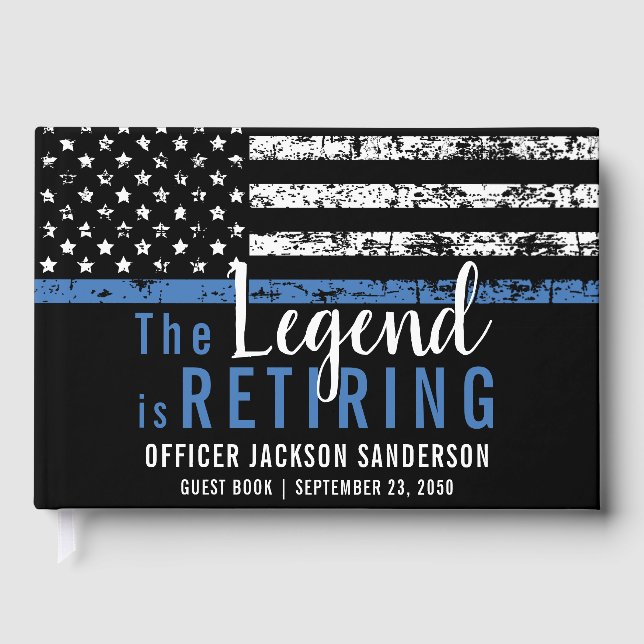 Police Law Enforcement Officer Retirement Party Guest Book (Front)