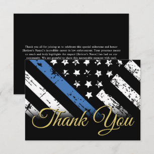 Police Law Enforcement Officer Retirement Party Thank You Card