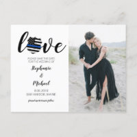 Police Law Enforcement Photo Wedding Save Date 