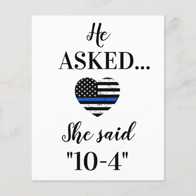 Police Law Enforcement Wedding Save The Date (Front)
