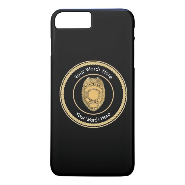 Police Lieutenant Badge Custom Universal Case-Mate iPhone Case (Back)
