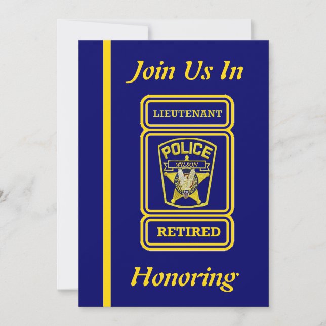 Police Lieutenant Retirement Invitation (Front)