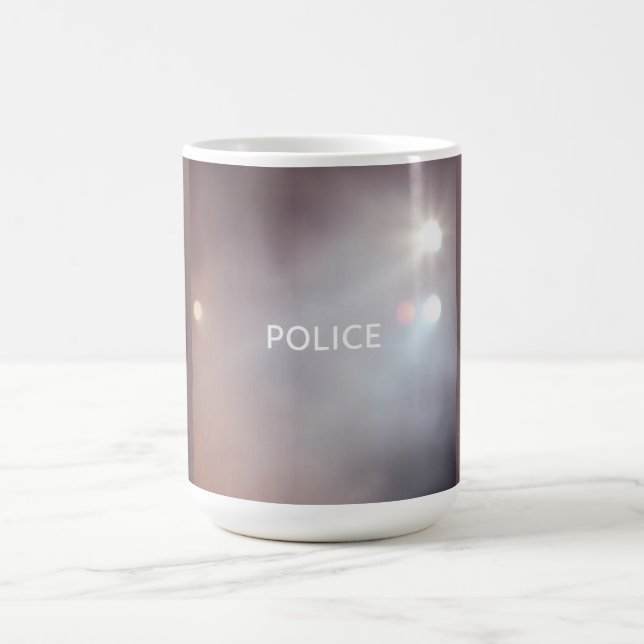 Police Lights – Flashing Emergency Night Design Coffee Mug (Center)
