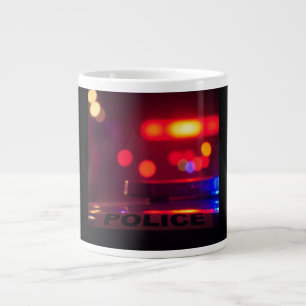 Police Lights – Flashing Emergency Night Large Coffee Mug