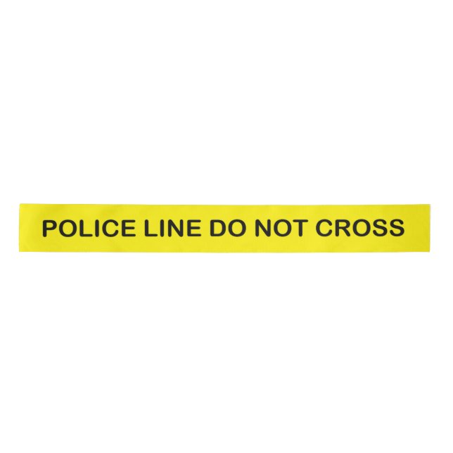 Police Line Crime Scene Birthday Party Satin Ribbon (Front)