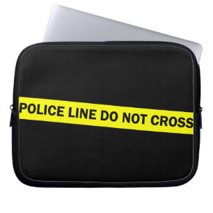 police line do not cross laptop sleeve