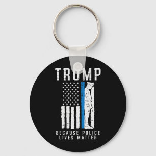 Police Lives Problem Pro Trump Thin Blue Line Us F Key Ring
