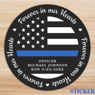 Police Memorial Fallen Officer Law Enforcement Classic Round Sticker