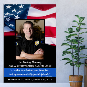 Police Memorial In Loving Memory Keepsake Funeral Poster