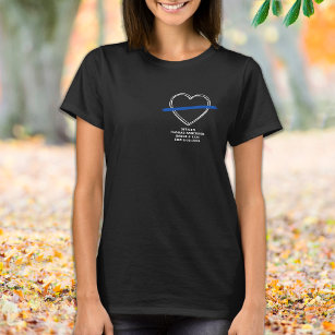 Police Memorial Officer EOW Heart Personalised T-Shirt
