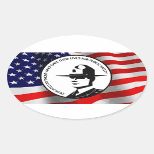 POLICE MEMORIAL OVAL STICKER