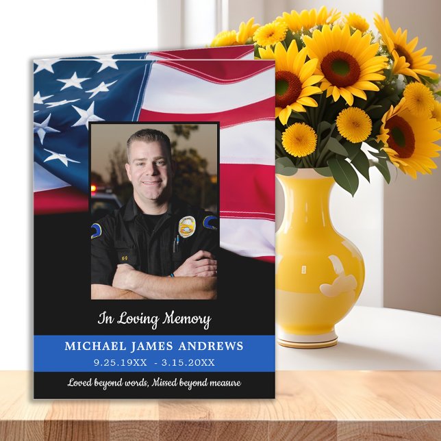 Police Memorial Service Law Enforcement Funeral Thank You Card (Creator Uploaded)